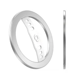 Enhanced Magnetic Phone Grip and Stand with Silicone Finger Strap for Secure Wireless Charging (Silver)