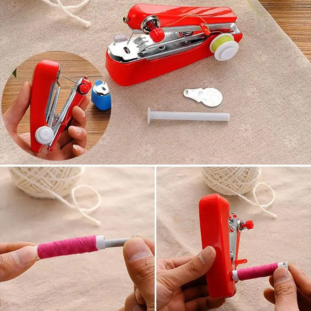 Portable Sewing Machine Small Handheld Multifunction Household Simple Needlework Manual Cutting Machine Repair Clothing Fabrics 2