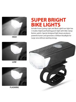 MTB велосипед передние фары USB светодиодный перезаряжаемый Водонепроницаемый Горный велосипед фара велосипед светильник Предупреждение ак...