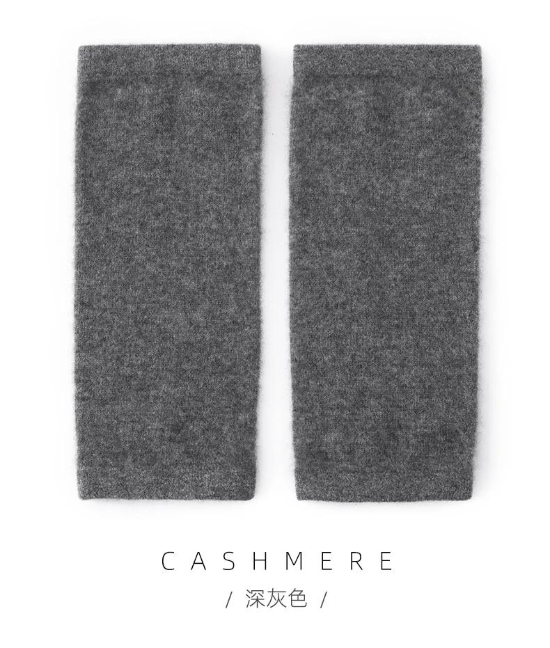 Herbst Winter 100% Kaschmir Knie Pads Socken Einfache Vielseitige Warme Beinlinge Zubehör Einfarbig Gestrickte Knie Schutz – Detail 15