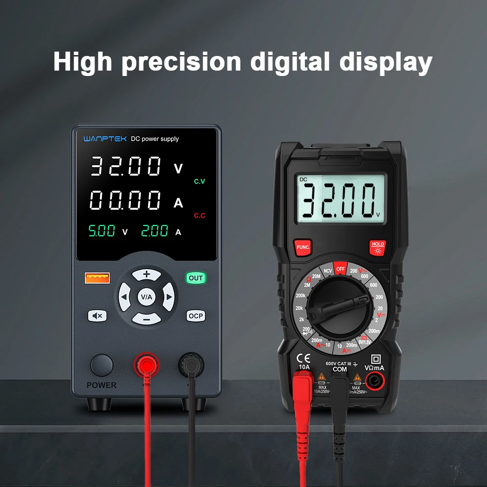 DC, Display de dígitos USB ajustável, 30V,