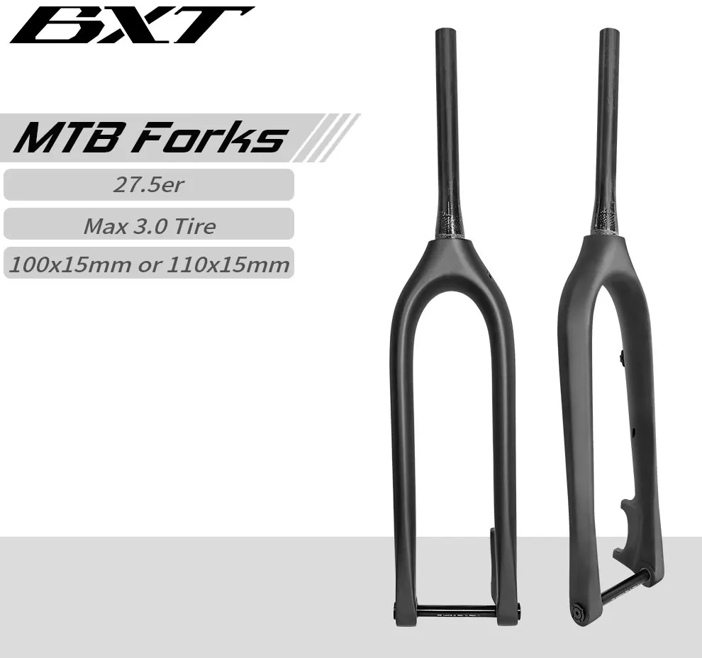 Full Carbon Mountain Bike Rigid Fork Thru Axle 110*15mm 100*15mm