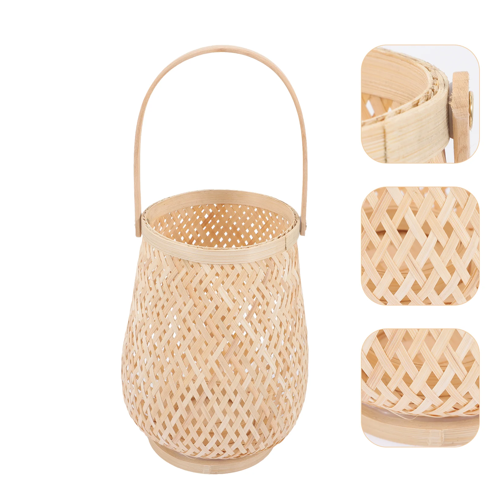 

Modern Hand Woven Bamboo Chandelier Lantern Pendant Rattan Candle Holder Ceiling Lampshade Light Fixture