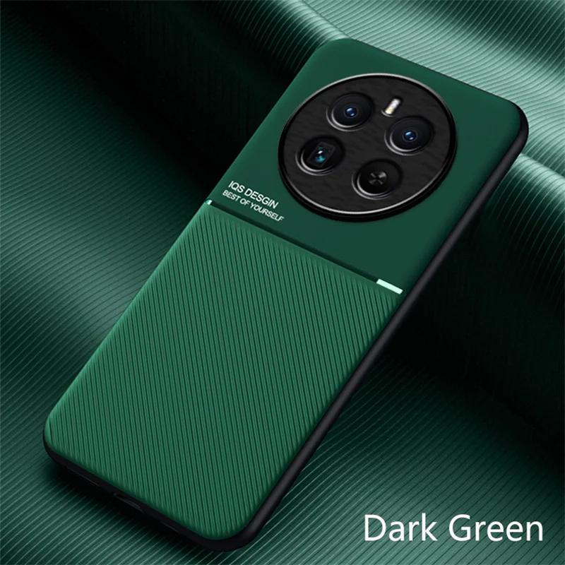 Leather Phone Cover with Car Magnetic Holder – Shockproof TPU Frame Protection