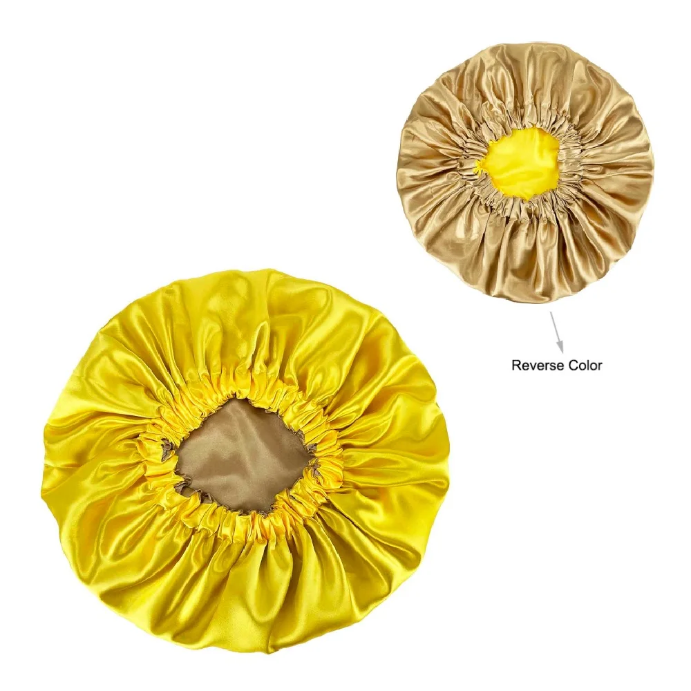 New Extra Large Satin Lined Bonnet Women Big Size Beauty Print Satin Silk Bonnet Sleep Night Cap Head Cover Bonnet Hat Wholesale