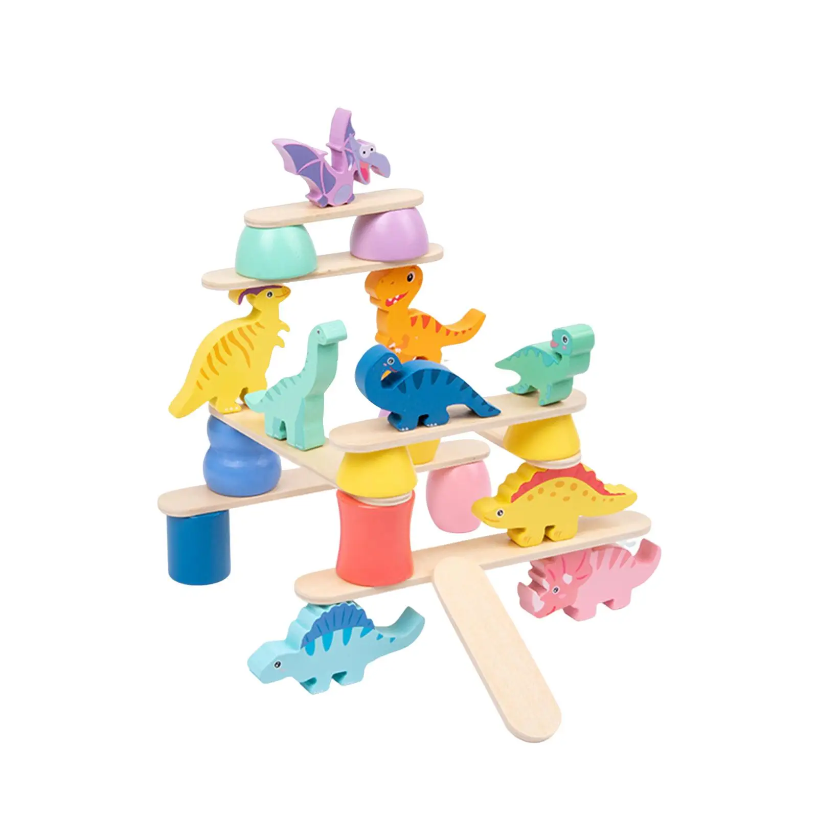 

Sorting Skill Developing Intelligence Play Kits Wooden Dinosaur Stacking Balancing Block Puzzle Game for Boys Girls Babies Gifts