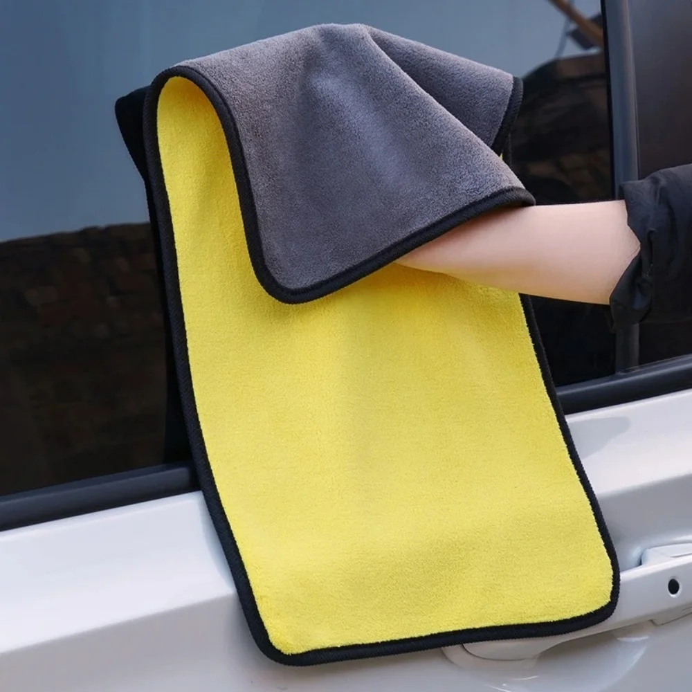 1pc Microfiber Car Cleaning Towel Thicken Soft Drying Cloth Double Layer Car Body Washing Rags Car Clean Accessories