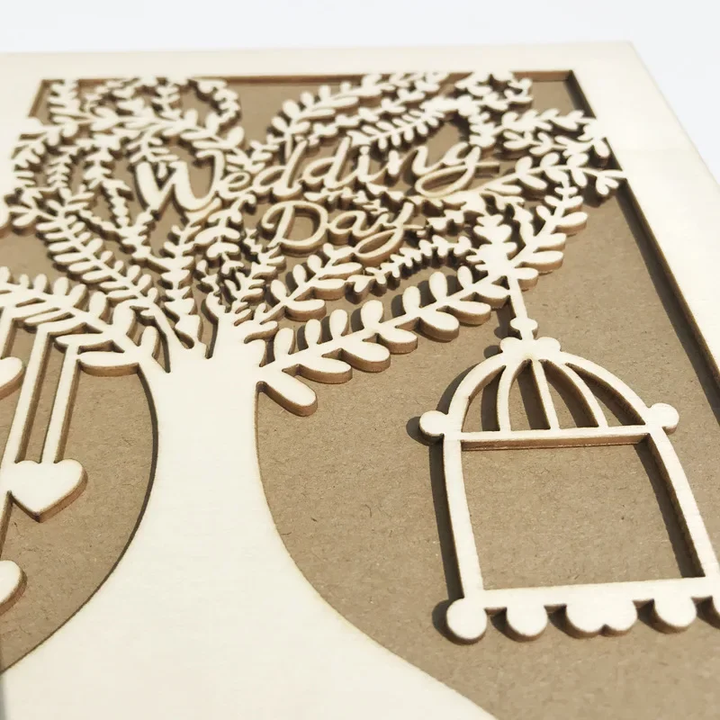 20 Pages Wooden Wedding Guest Books Mrs & Mr Creative Photo Frame Sign Signature Book Rustic Sweet Wedding Decoration Supplies