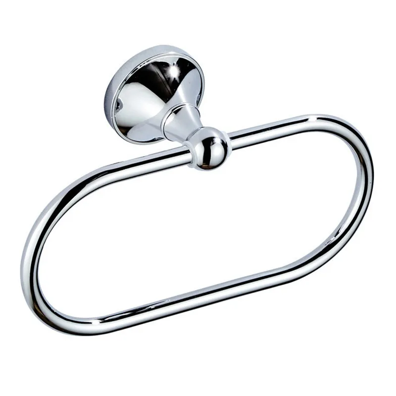 Chrome plated new oval towel ring Modern simple bathroom wall hanging hardware pendant towel rack