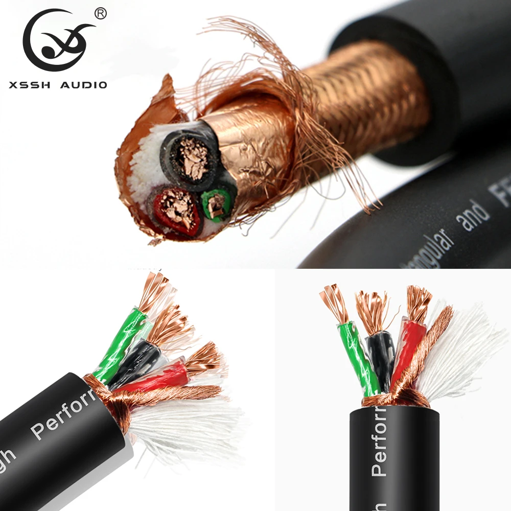 High-End-Wechselstrom leitung xssh Hifi Audio Grade Ø 17mm 5n ofc Rein kupfer geflecht folie doppelt abgeschirmtes Stromkabel