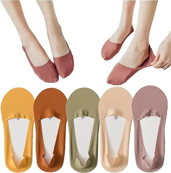 

5 Pairs Breathable Invisible Ice Silk Socks Breathable Socks No Show Socks Liner Socks Slip Socks for Breathable Womens Sock