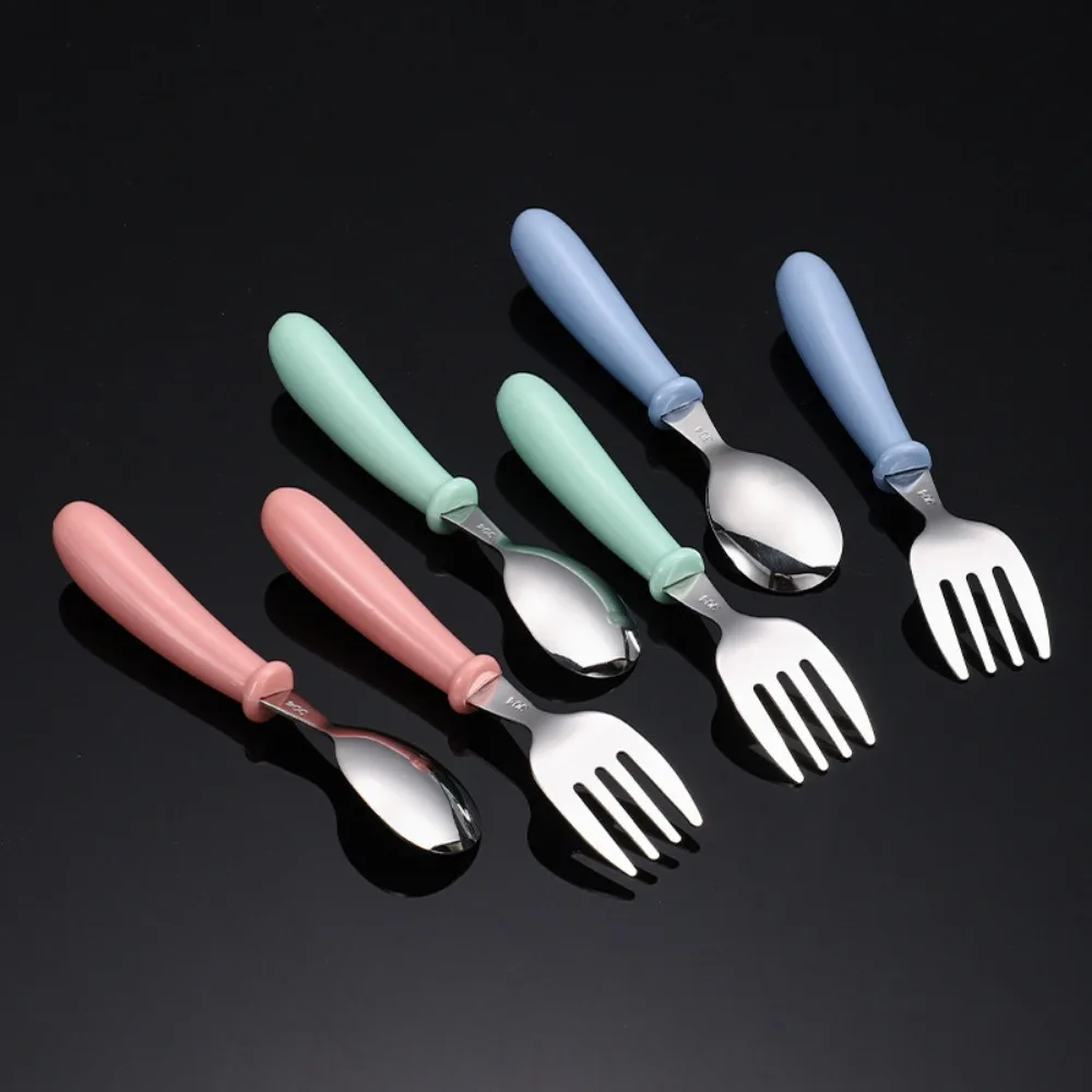 

With Storage Box Baby Feeding Tableware Set Anti-scald Handle Blunt Edges Toddler Dinnerware Safety Kids Cutlery School