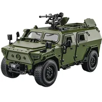 1:18 Military Vehicle Alloy Diecast Metal Off Road Armored Vehicle Sound＆Light Children Car Toy Truck War Chariot Model Gift Boy 2