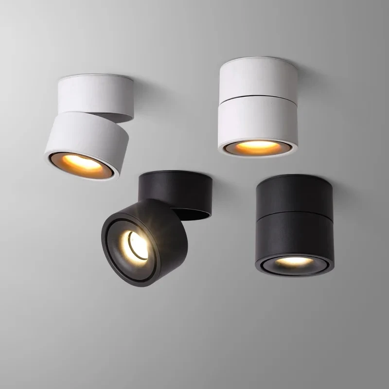 디밍이 가능한 표면 장착형 LED 통 10W/15W 회전 LED 스포트 라이트 천장 조명 LED 드라이버 AC110V/220V 홈 인테리어