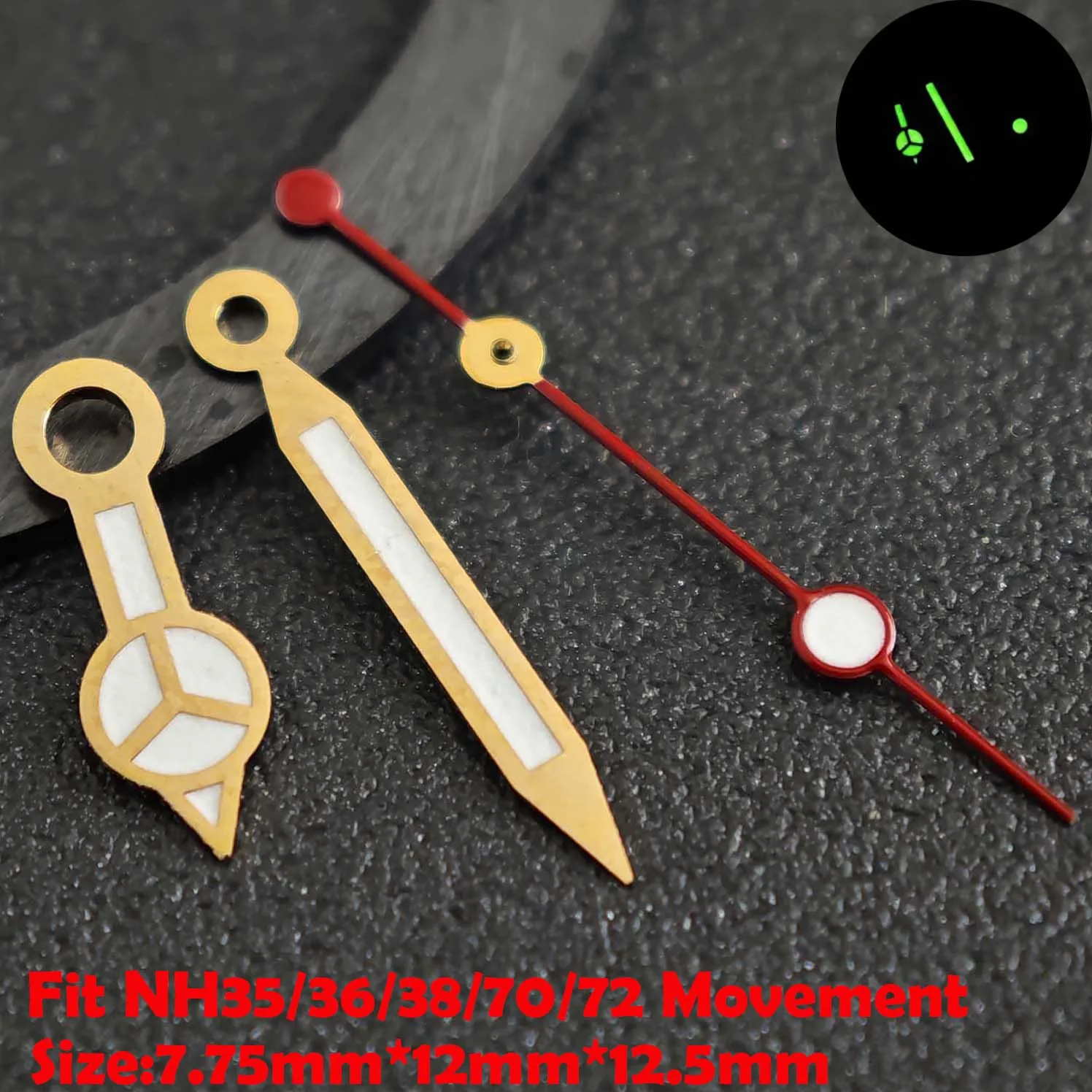 Luminous Green/Blue-Green Watch Hands - Premium Replacement Parts