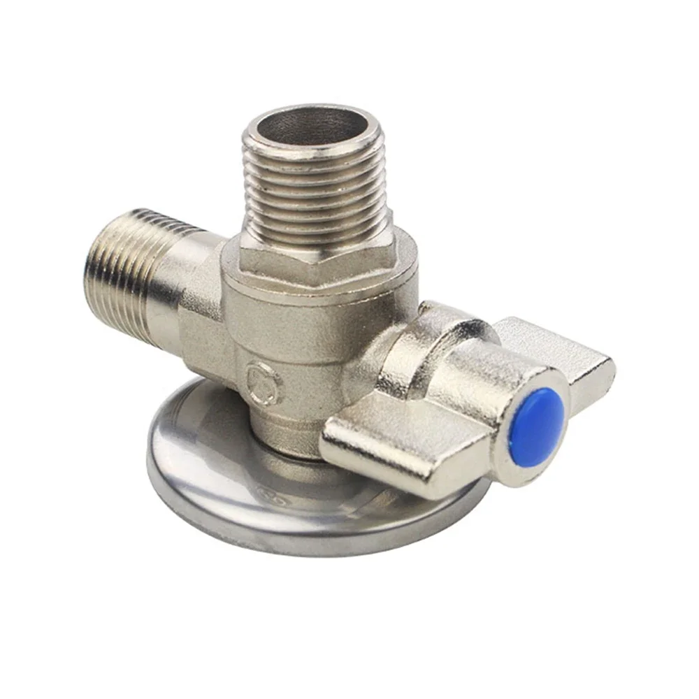 4 Points Full Copper Large Flow Angle Valve Ball Valve 1/2 Right Angle Ball Core Faucet Triangle Water Heater Switch