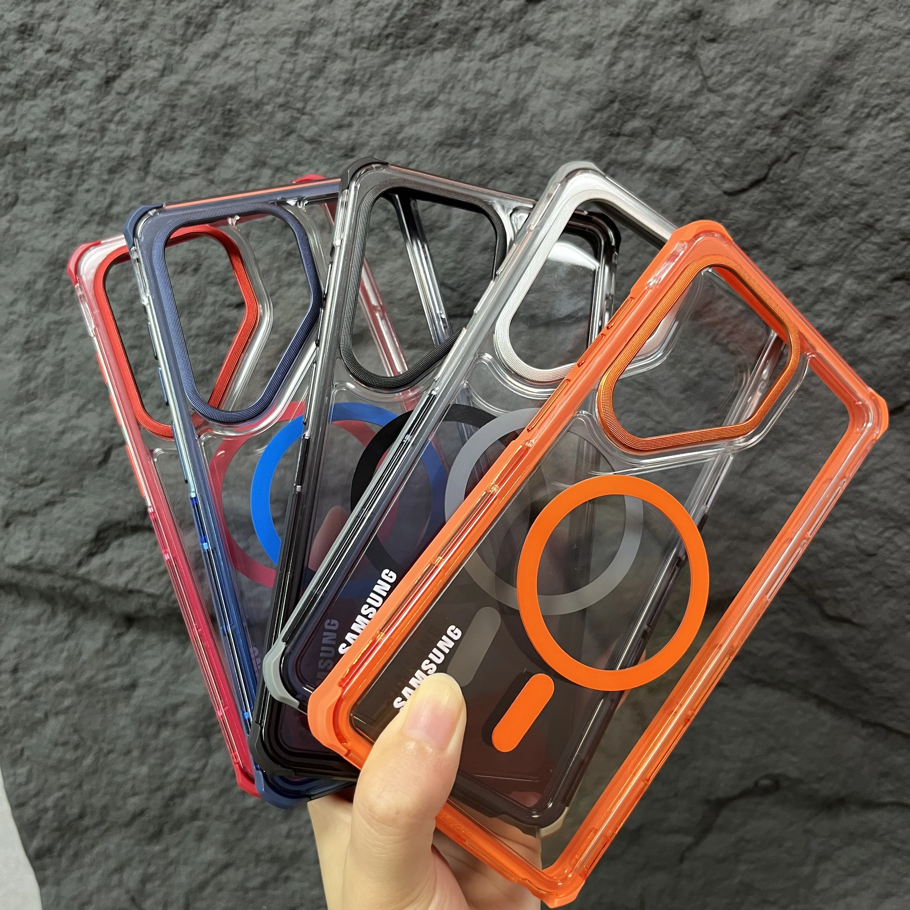 Transparent Gradient Magnetic Charging Protective Phone Case Shell