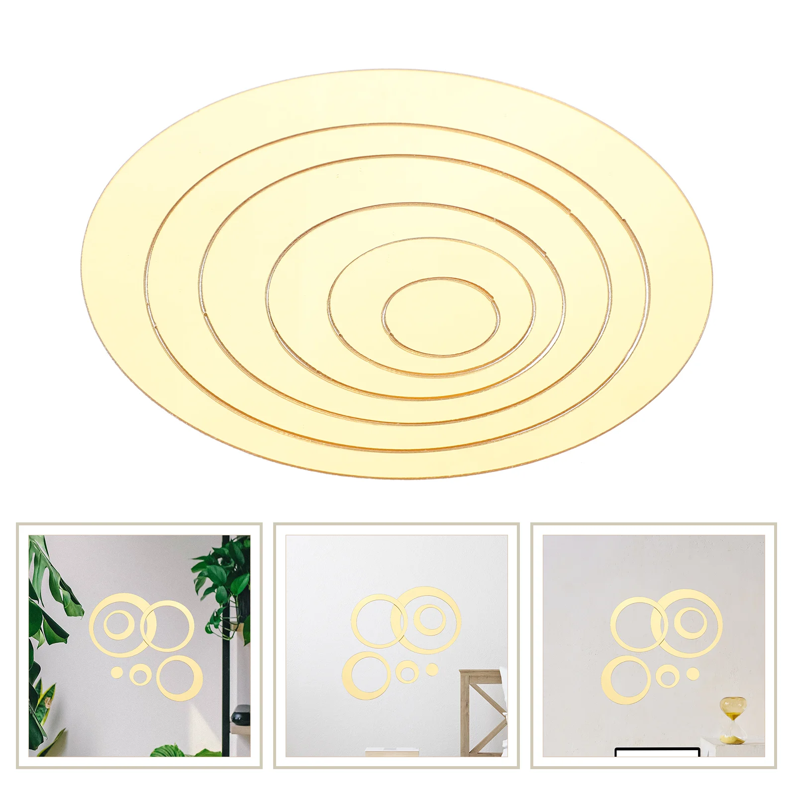 

Cuttable 3D Home Accessories Circle (gold 14cm) Wall Stickers Mirrors Decor Living Room The
