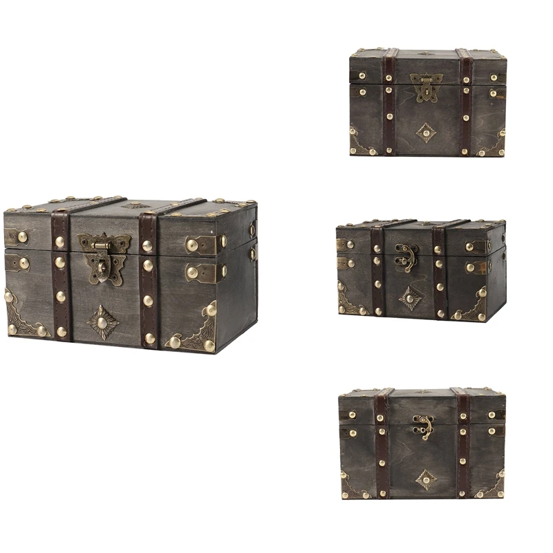 

Деревянная ретро-коробка для хранения в европейском стиле, деревянная коробка для украшения, реквизит для выхода комнаты