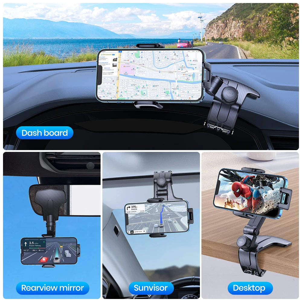 Car Dashboard Mobile Phone Holder 360 Degree Rotation Universal Dash Clip Cellphone Mount 4-7 inch Smartphones phone holder