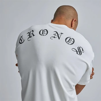 T-shirt oversize da palestra T-shirt sportiva da uomo Estate maschile in cotone Fitness Bodybuilding Camicie da allenamento T-shirt a maniche corte Top