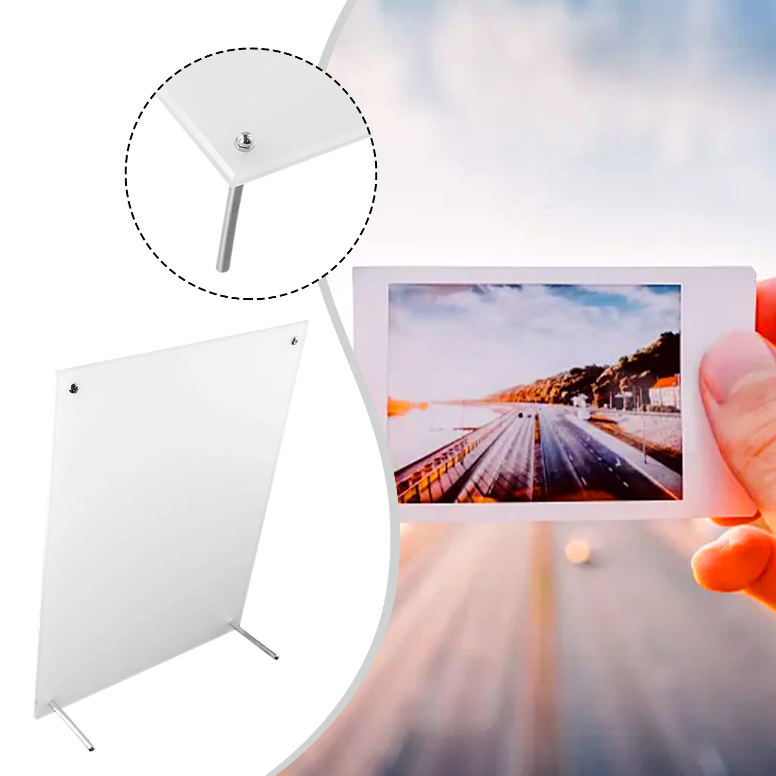 Acrylic Display Holder Photo Frame Transparent Photocard Holder Business License Album Poster Tag Display Stand Desktop