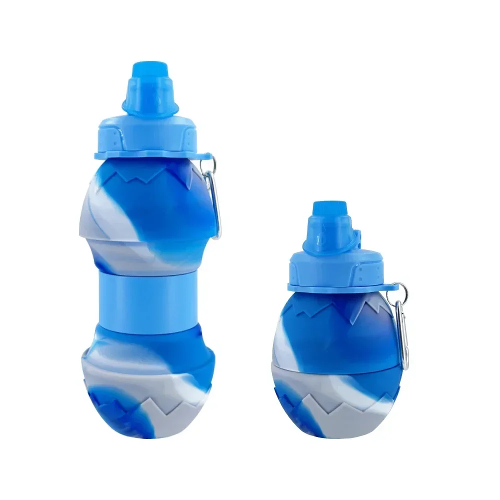 Eggshell Folding Water Cup Telescopic Sports Water Bottle New Silicone Cross-Border