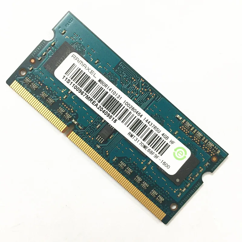 RAMAXEL DDR3 RAMS 4GB 1Rx8 PC3L-12800S-11 DDR3 4GB 1600MHz Laptop