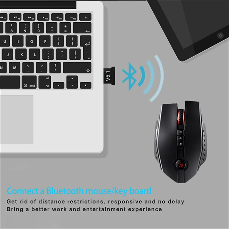 Bluetooth USB Adapter Mini USB Bluetooth 5.1 Dongle Adapter for PC Laptop Mouse Keyboard Tablet Printer Game Speaker Wireless Dongle Adapters Receiver