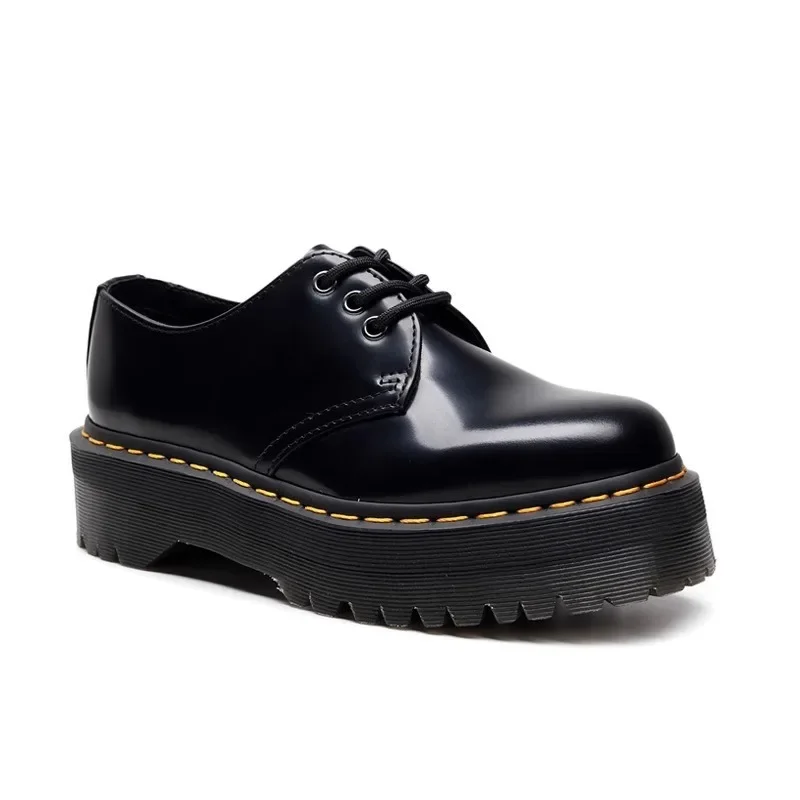 Thick soled small leather shoes for women's retro British style round toe Mary Jane black single shoes Elegant High Heels shoes 5