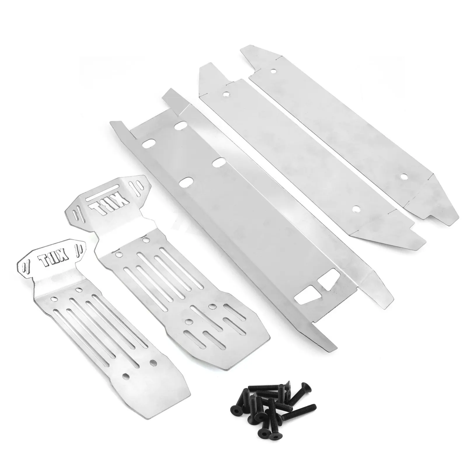 

1set Stainless Steel Front and Rear Chassis Armor Skid Plate Protector for 1/6 XRT RC Truck Car Upgrade Parts w87