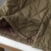 Retro Warm Cotton Quilted Long Midi Skirt High Waist A-Line Skirt for Middle-Aged And ly Women Diamond Patterned f Skirt - Image 2