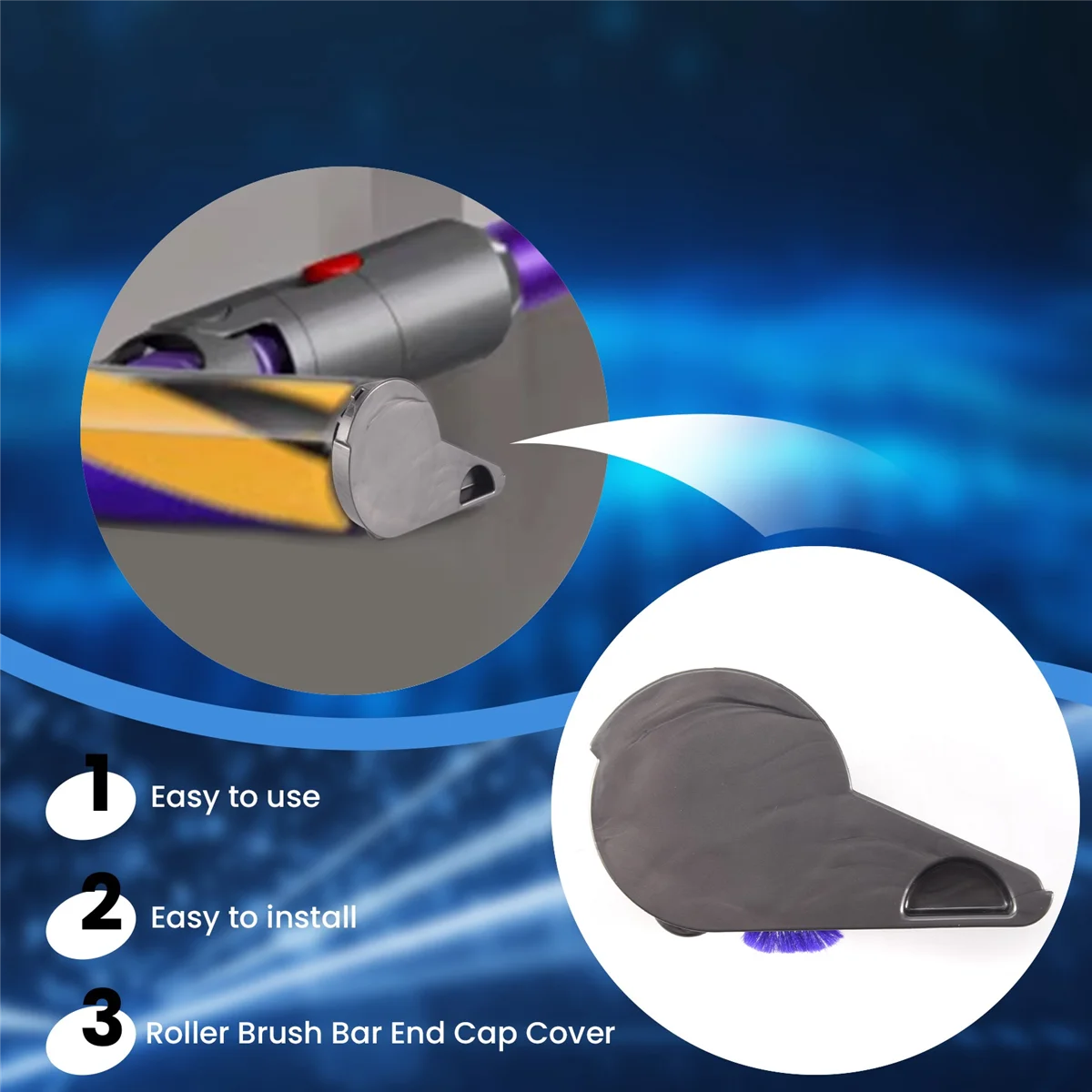 Roller Brush Bar End Cap Cover Vacuum Cleaner Replacement Parts For Dyson Digital Slim V8 Slim V12 V15 Detect Slim roller brush end cap cover
