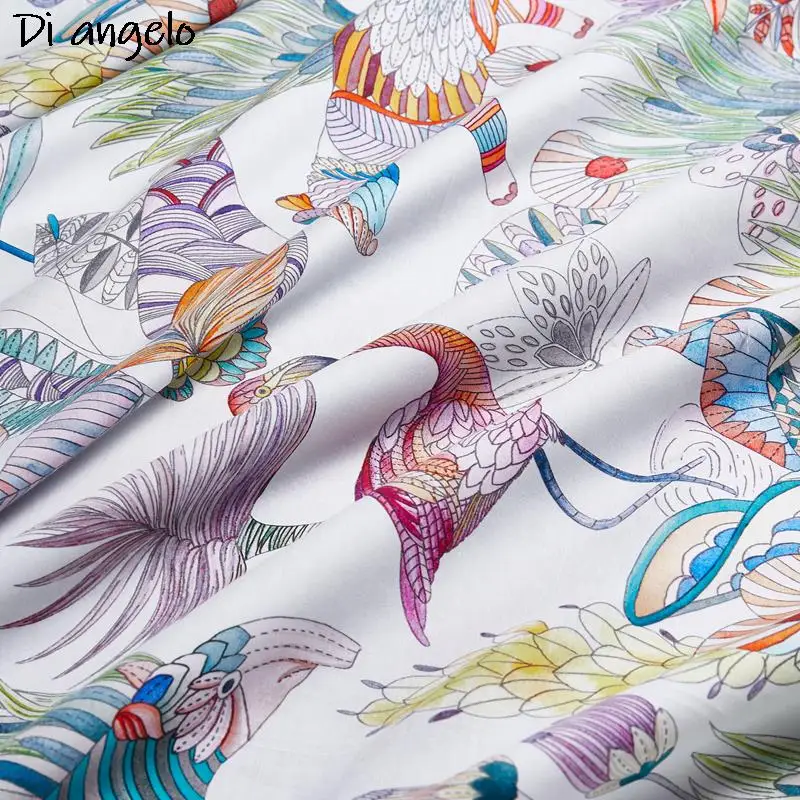 Flower Bird Digital Printing Bedding Sets 600TC Egyptian Cotton 4pcs Bed Linen Duvet Cover Set Luxury Bed Sheets Pillowcases #s 5