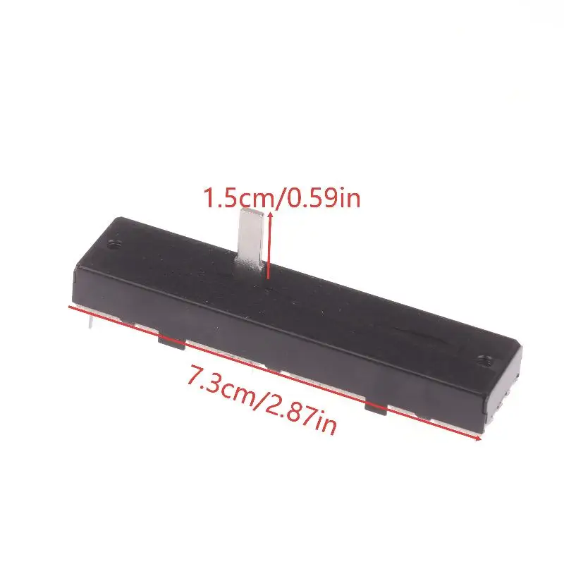 ?? 73mm 스트레이트 슬라이드 전위차계 B10KX2 15mm 샤프트 듀얼 채널 오디오 믹서 앰프 DIY 오디오 장비용 고정밀