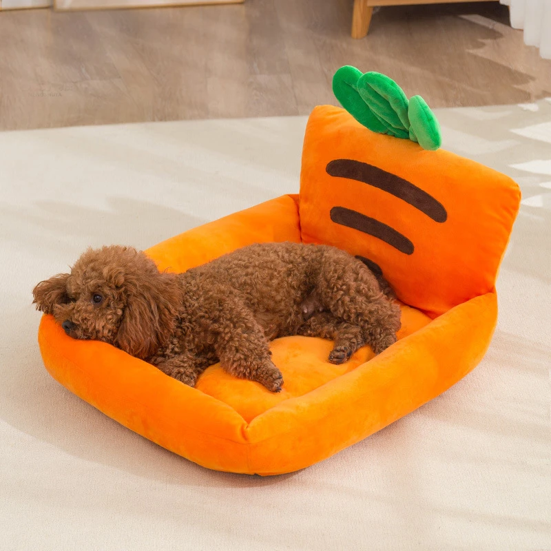 Funny Carrot Cat Bed Mat House Cute Kennel Warm Portable Pet Nest