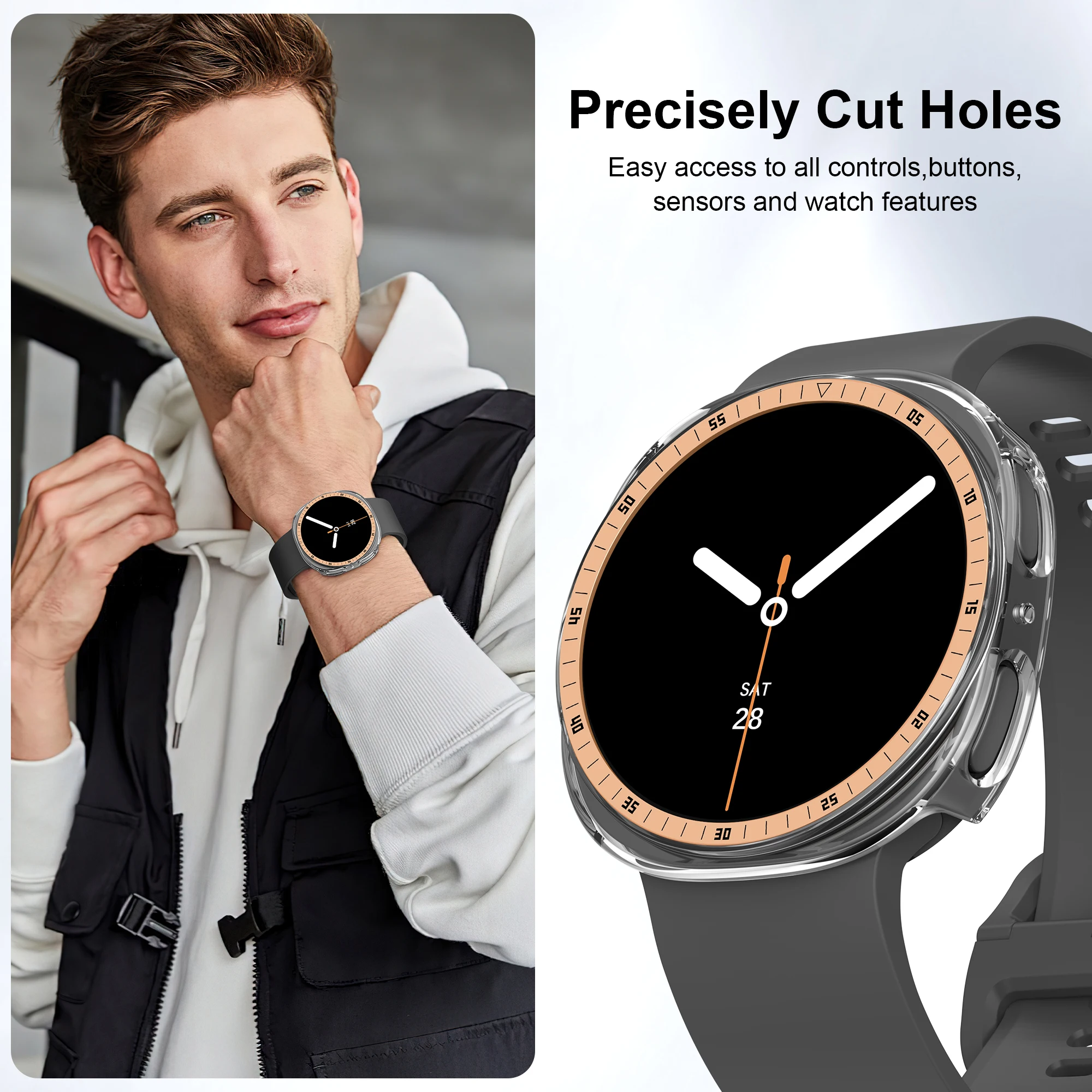 Bezel Ring Cover: Premium Protective Case with Hard PC Bumper