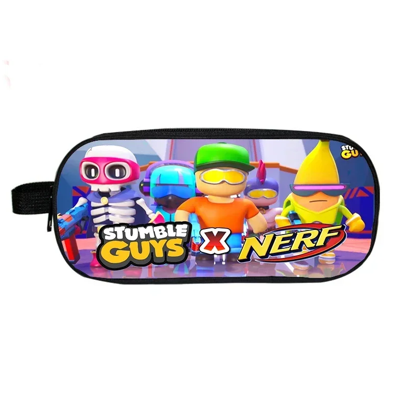 Boys Cartoon Stumble Guys Pencil Case Pen Bag Students Stationery Bag School Pencil Box Students Makeup Box Kids Pencil Pouch 4