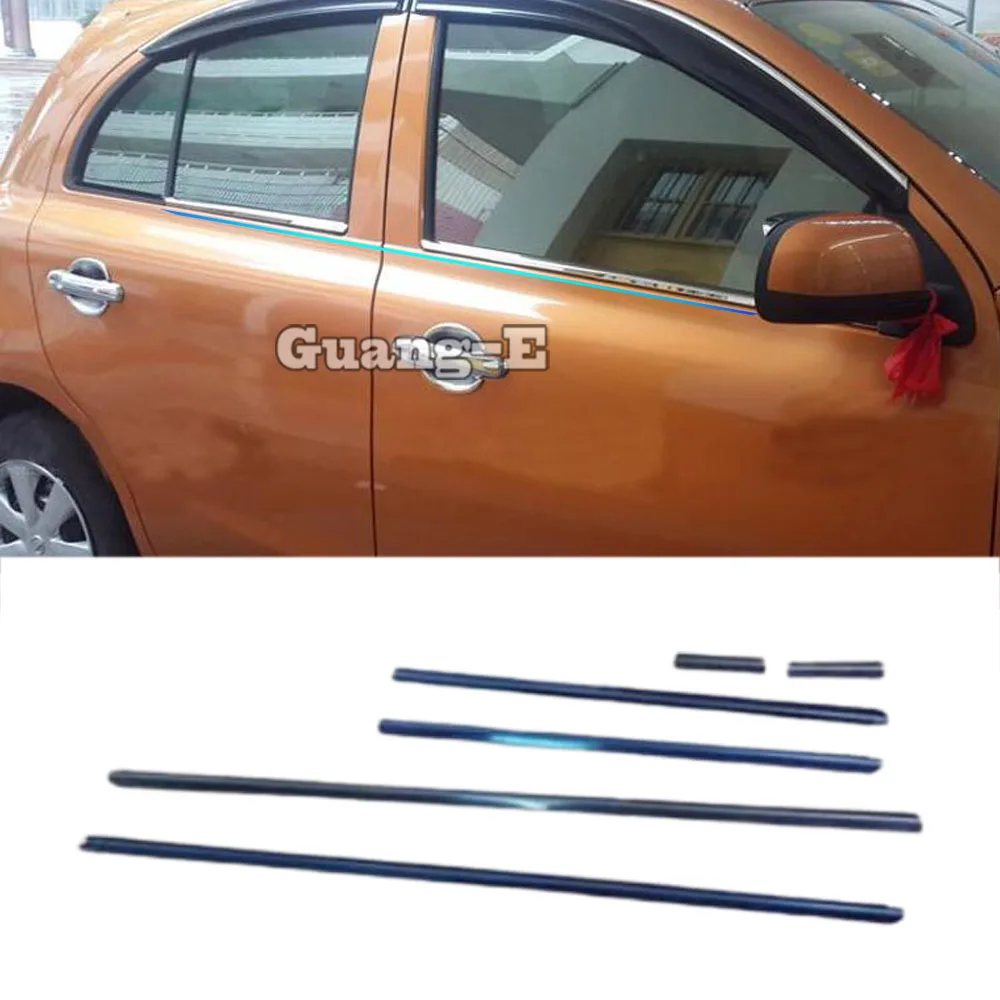 Car Cover Stick Stainless Steel Glass Window Garnish Pillar Column Trim Part For Nissan March 2011 2012 2013 2014 2015 2016 2017 |