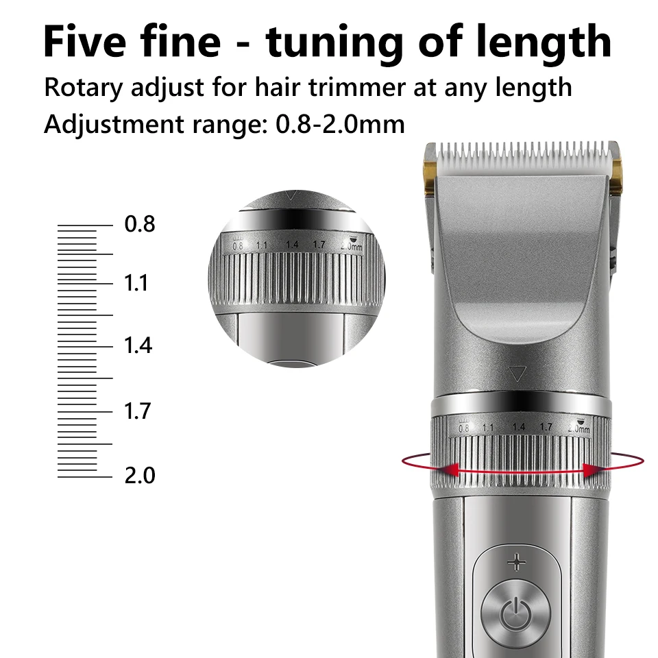 Hair Clipper Full Body Washable Electric Hair Clipper Ceramic Professional Fine Adjustable Hair Trimmer Low Noise Cutting Machine Razor