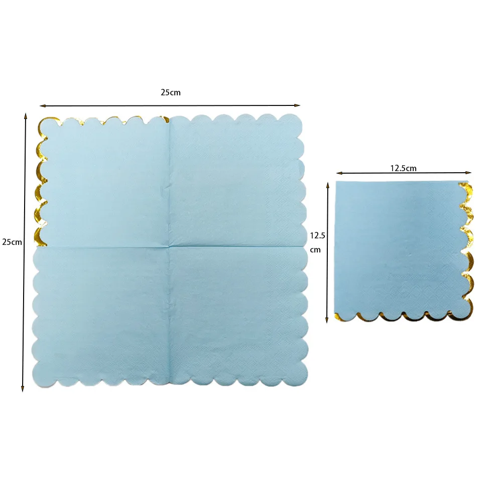 Paper Napkins 50Pcs Disposable Napkins Solid Color Lace Hot Stamping Square Handkerchief Holiday Party Birthday