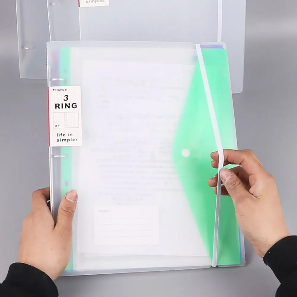 6 개 완벽한 플라스틱 바인더 폴더 A4 11 홀 바인더 포켓 스냅 클로저 클리어 라벨 루스 리프 홈 오피스