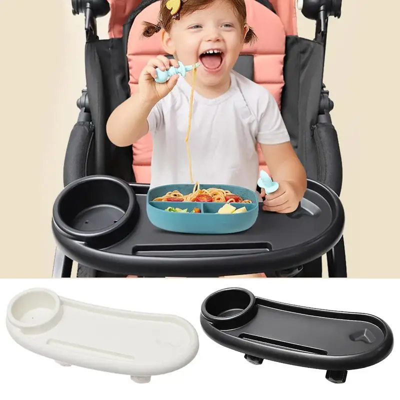 Infant Accessories Baby Stroller Dining Plate Snack Tray With Cup Holder  Toddler Girls Boys Milk Bottle Holder With Nonslip Clip - AliExpress