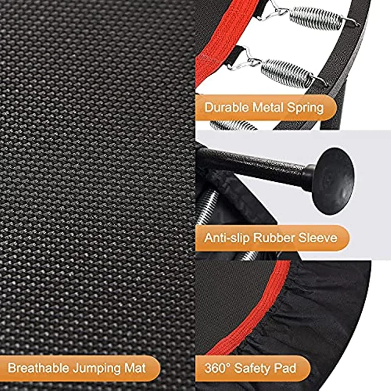 40/48" Foldable Adult Fitness Trampoline with Adjustable Handrail adult fitness trampoline