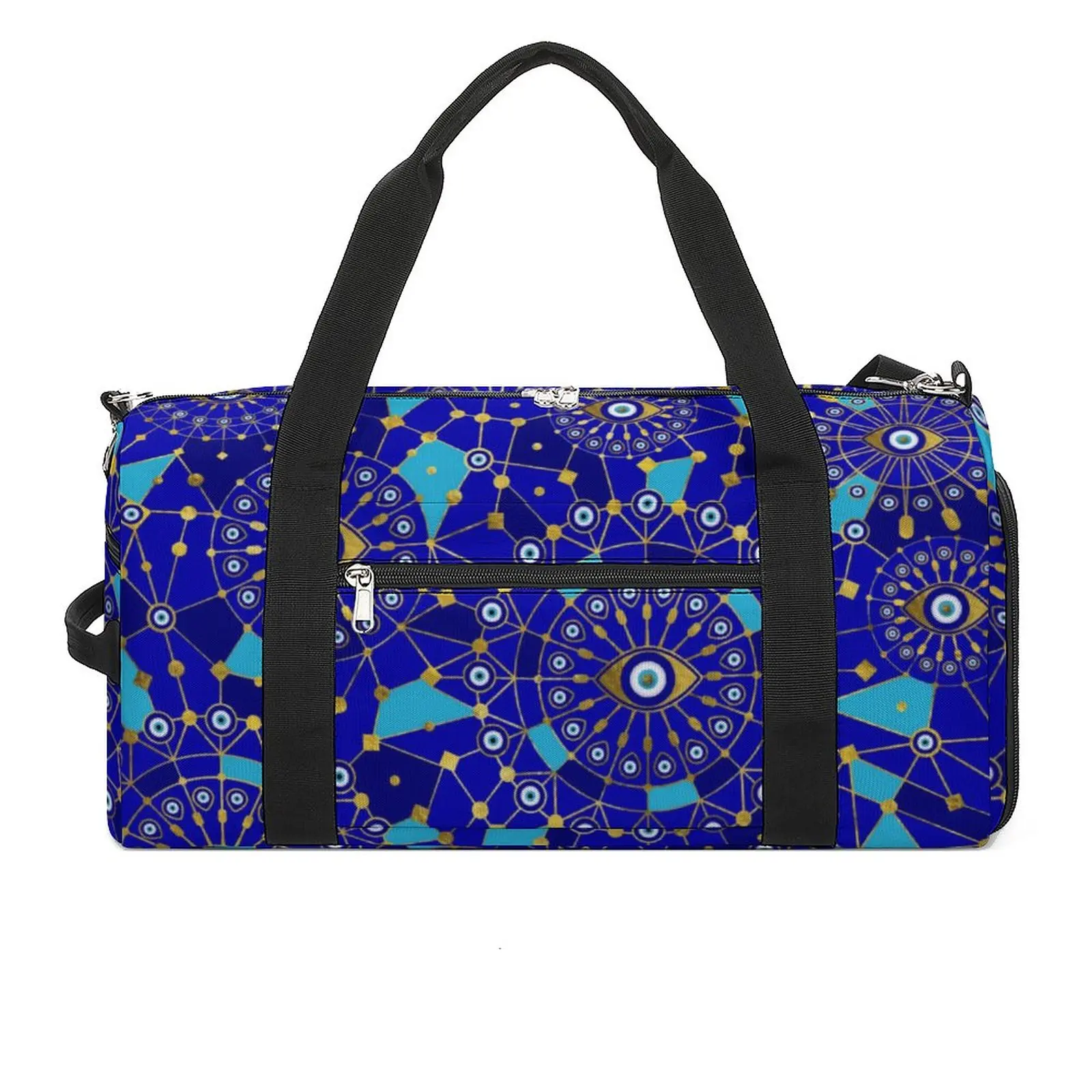 

Greek Evil Eye Print Sport Bags Nazar Charm Gym Accessories Gym Bag Portable Couple Design Handbag Training Vintage Fitness Bag