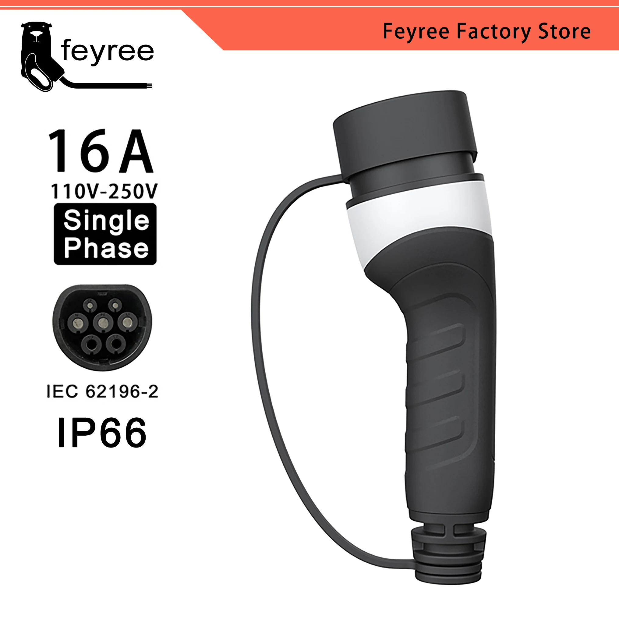 EV Charger Type2 Plug Adapter 16A 32A EVSE Charger Female Car Side IEC62196-2 Convertor 1 Phase 3 Phase for Electric Vehicle Car 9 EV Charger Type2 Plug Adapter 16A 32A EVSE Charger Female Car Side IEC62196-2 Convertor 1 Phase 3 Phase for Electric Vehicle Car 3