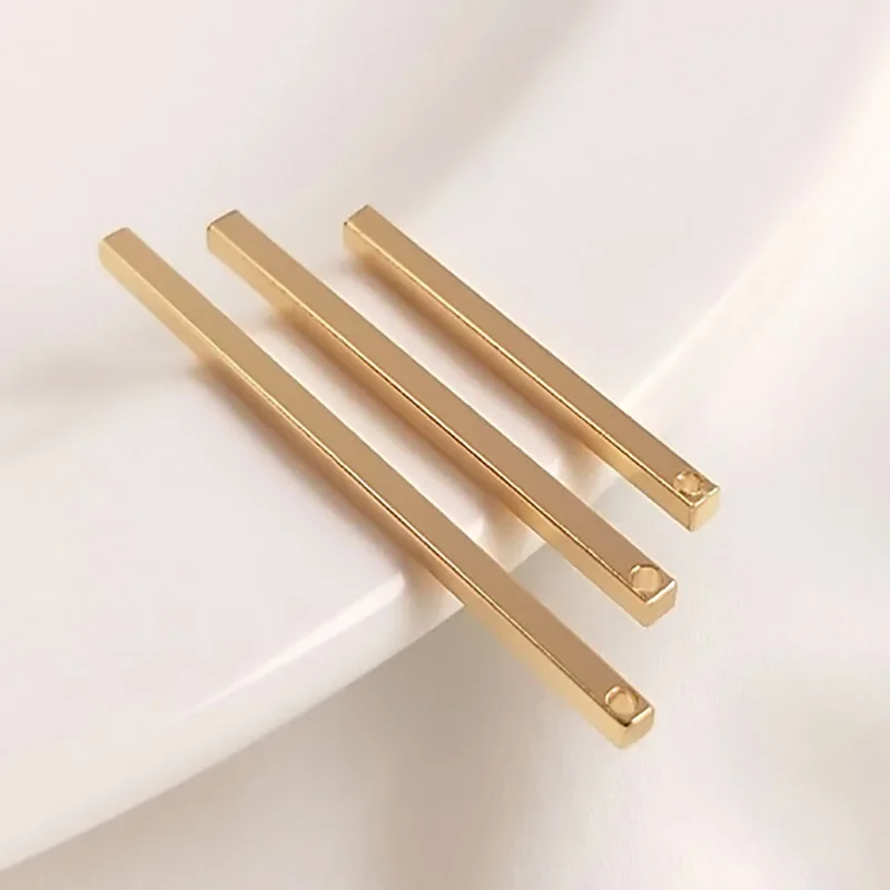 

WZNB 10Pcs Gold Plated Square Bar Charms Geometry Pendant for Jewelry Making Handmade Earring Bracelet Necklace Diy Accessories