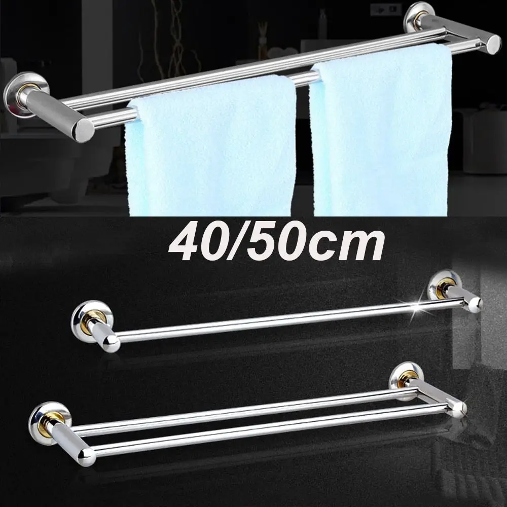 40/50cm Organizer Toilet Wall Mount Bracket Towel Rack Storage Shelf  Clothes Holder Bathroom Bar - AliExpress