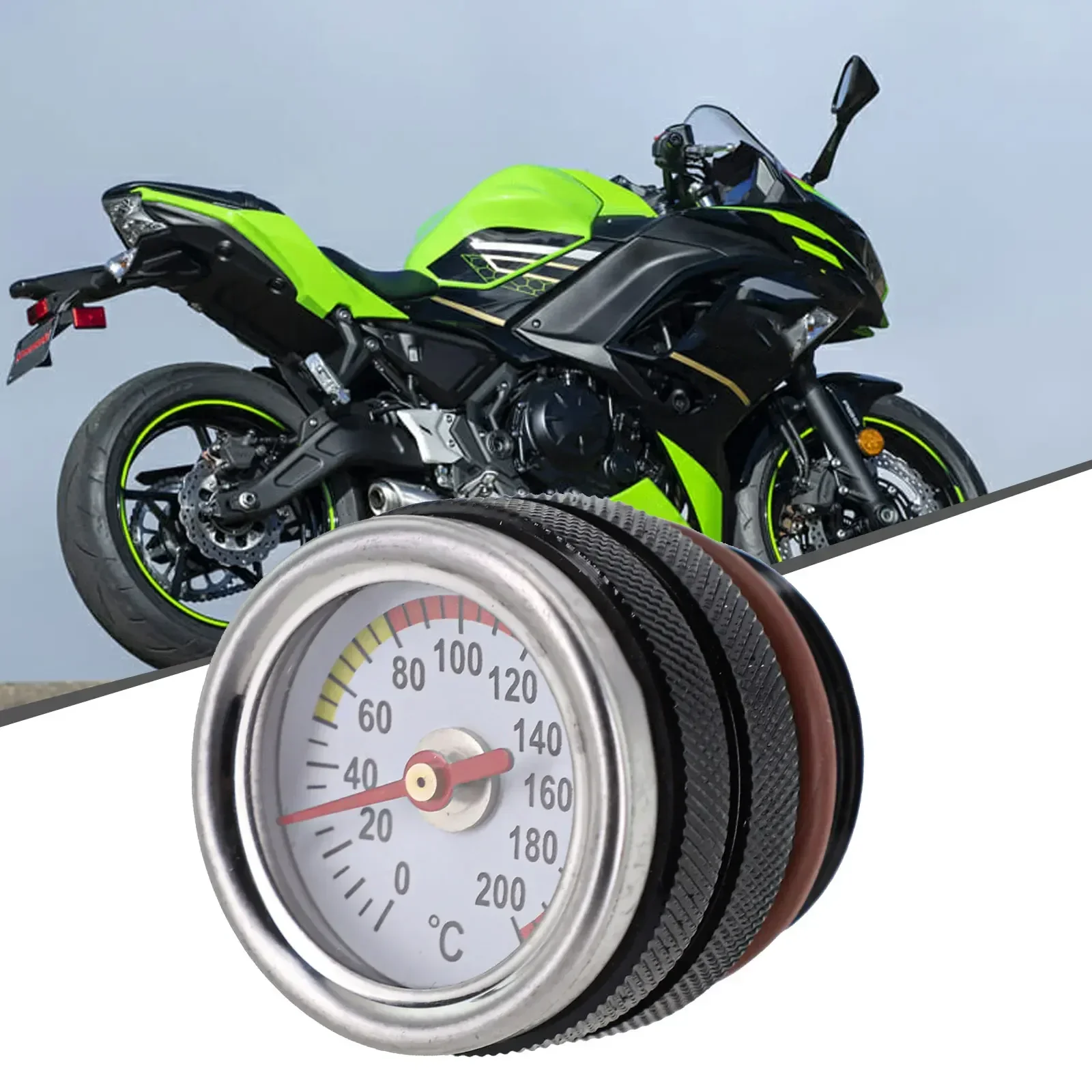 M30x1.5 Motorbike Oil Gauge Oil Temperature Gauge Engine Temperature Accessories For Kawasaki W650/W400/W800 1987-98
