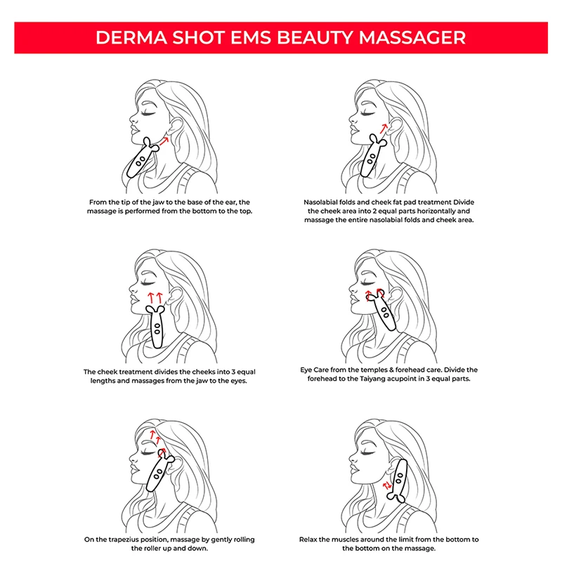 Electric Facial Massager Micro-current Beauty Face Lift Roller Massager Double Chin Thin Skin Tighten Massage Beauty Devices